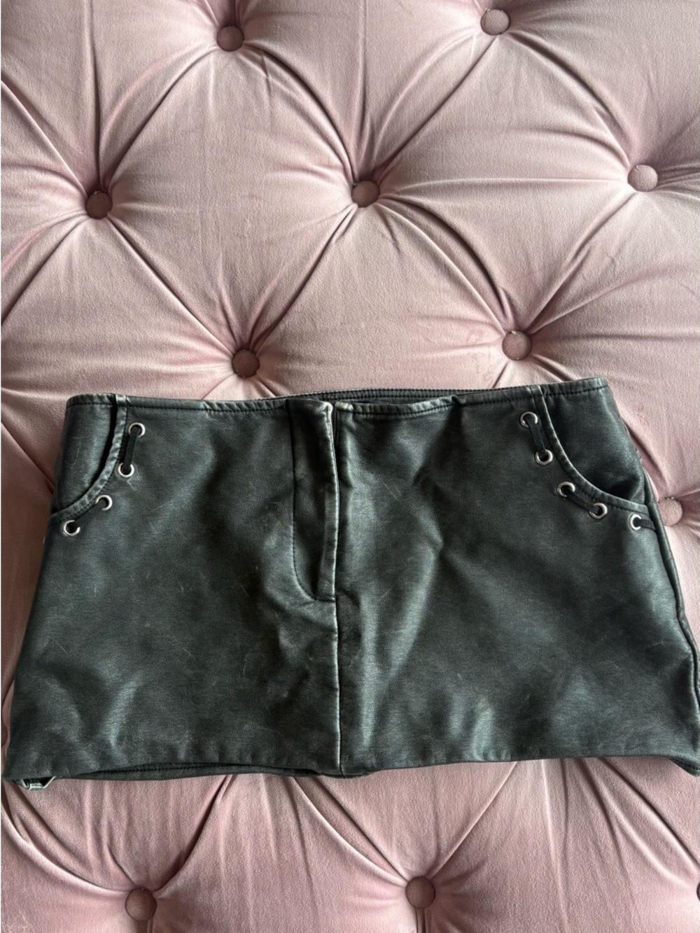 Fashion Nova Black Faux Leather Mini Skirt
